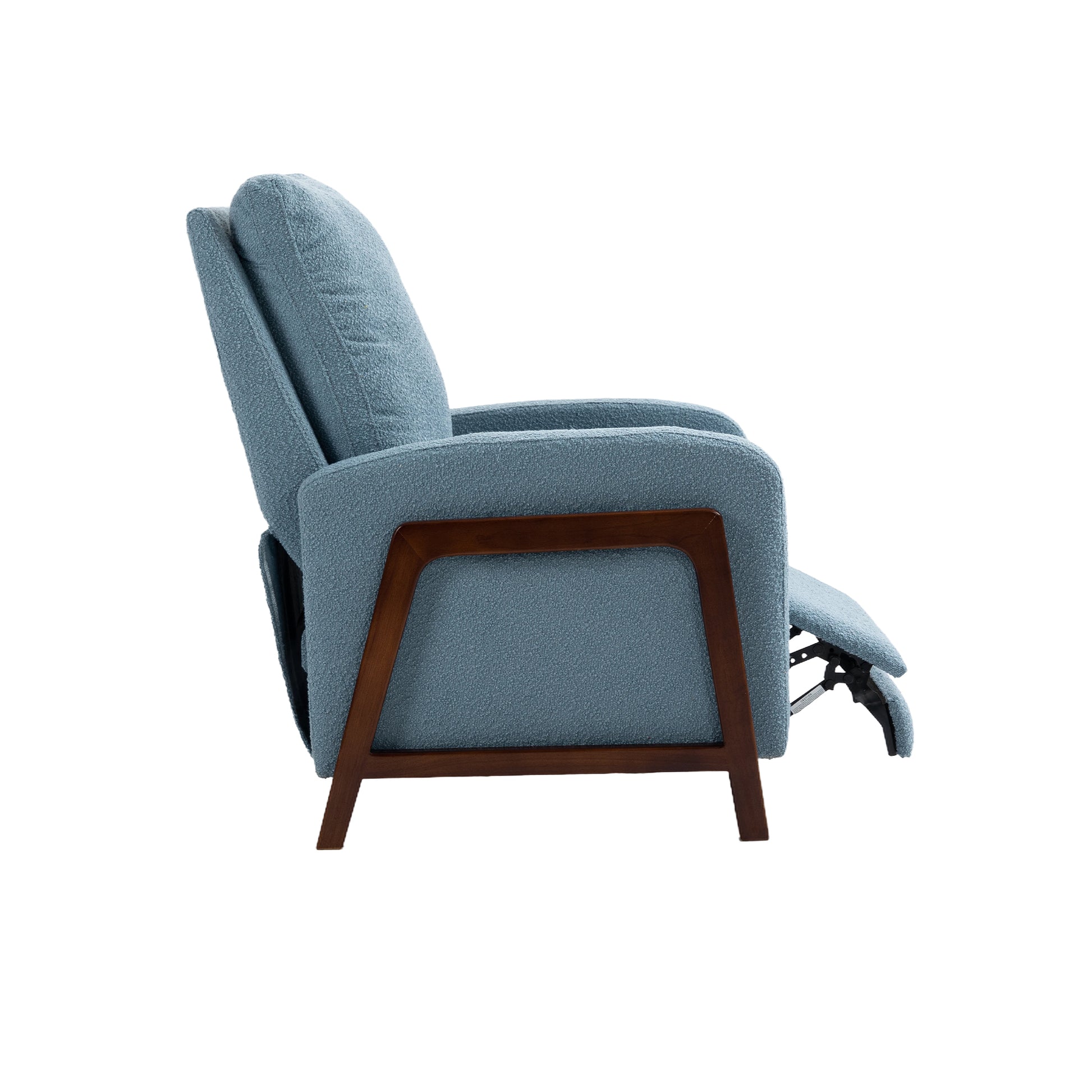 Coolmore Recliner Chair Adjustable Home Theater Single Fabric Recliner Sofa Furniture With Thick Seat Cushion And Backrest Modern Living Room Recliners Light Blue Boucle