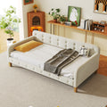 Twin Size Upholstered Daybed With 4 Support Legs, White Twin White Upholstered