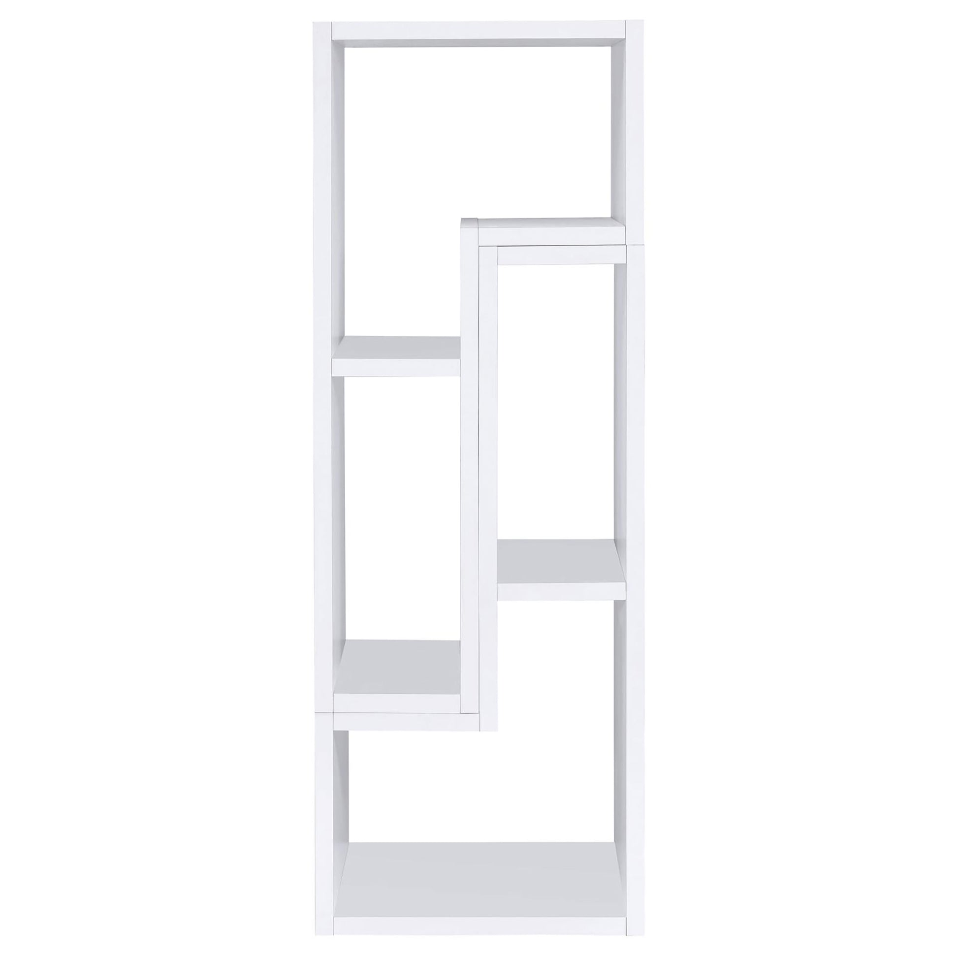 White Convertable Bookcase 5 White White Standard Office Open Back Wood Transitional Wood