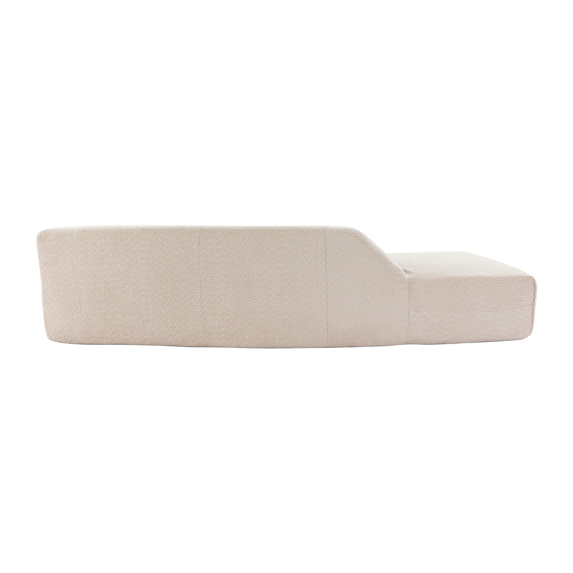 109.4" Curved Chaise Lounge Modern Indoor Sofa Couch For Living Room, Beige Old Sku:Wf313109Aaa Beige Boucle 2 Seat