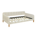 Twin Size Upholstered Daybed With 4 Support Legs, White Twin White Upholstered