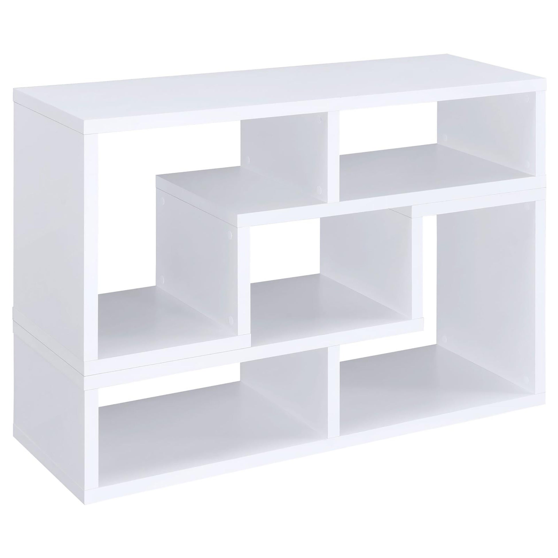 White Convertable Bookcase 5 White White Standard Office Open Back Wood Transitional Wood