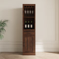 Brown Walnut Color Modular Wine Bar Cabinet Buffet Cabinet With Hutch For Dining Room Walnut Brown Mdf