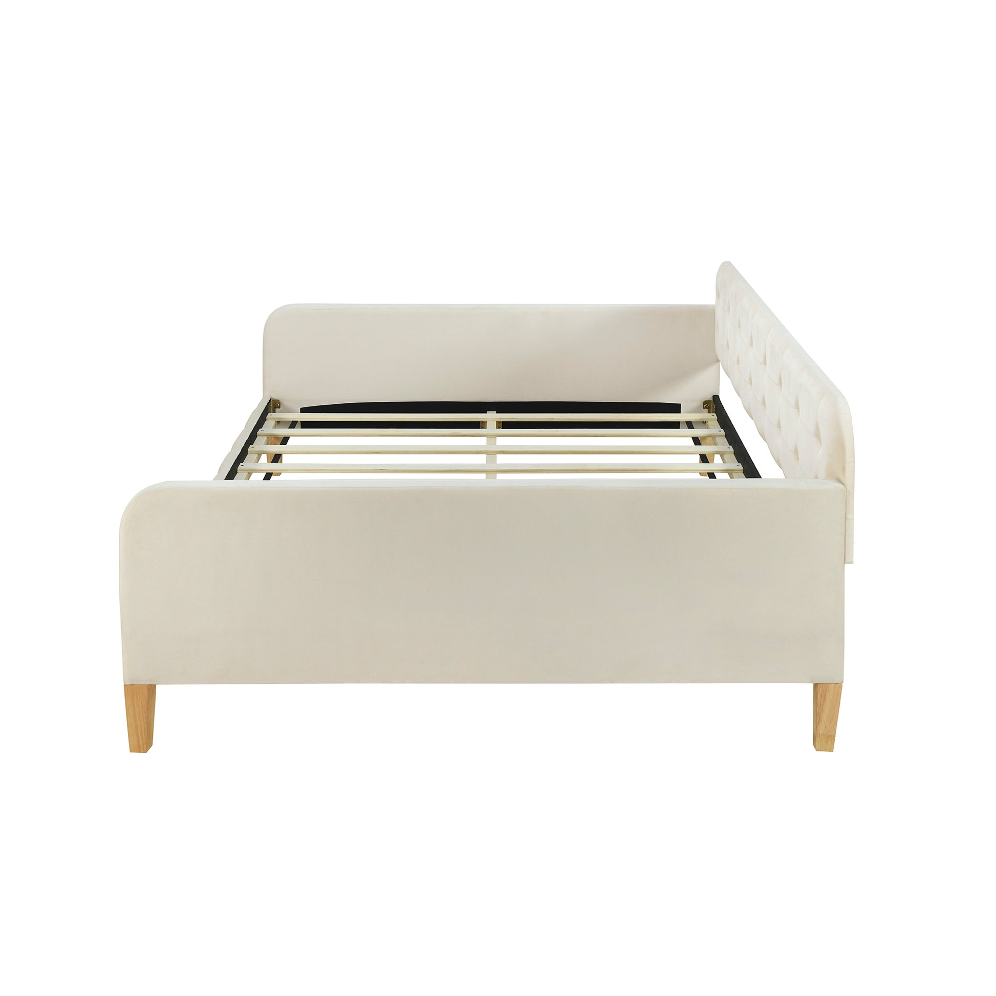 Full Size Upholstered Daybed With 4 Support Legs,White Full White Upholstered