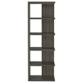 Weathered Grey 5 Shelf Bookcase 5 Grey Gray Corner Vertical Office Open Back Wood Transitional Wood