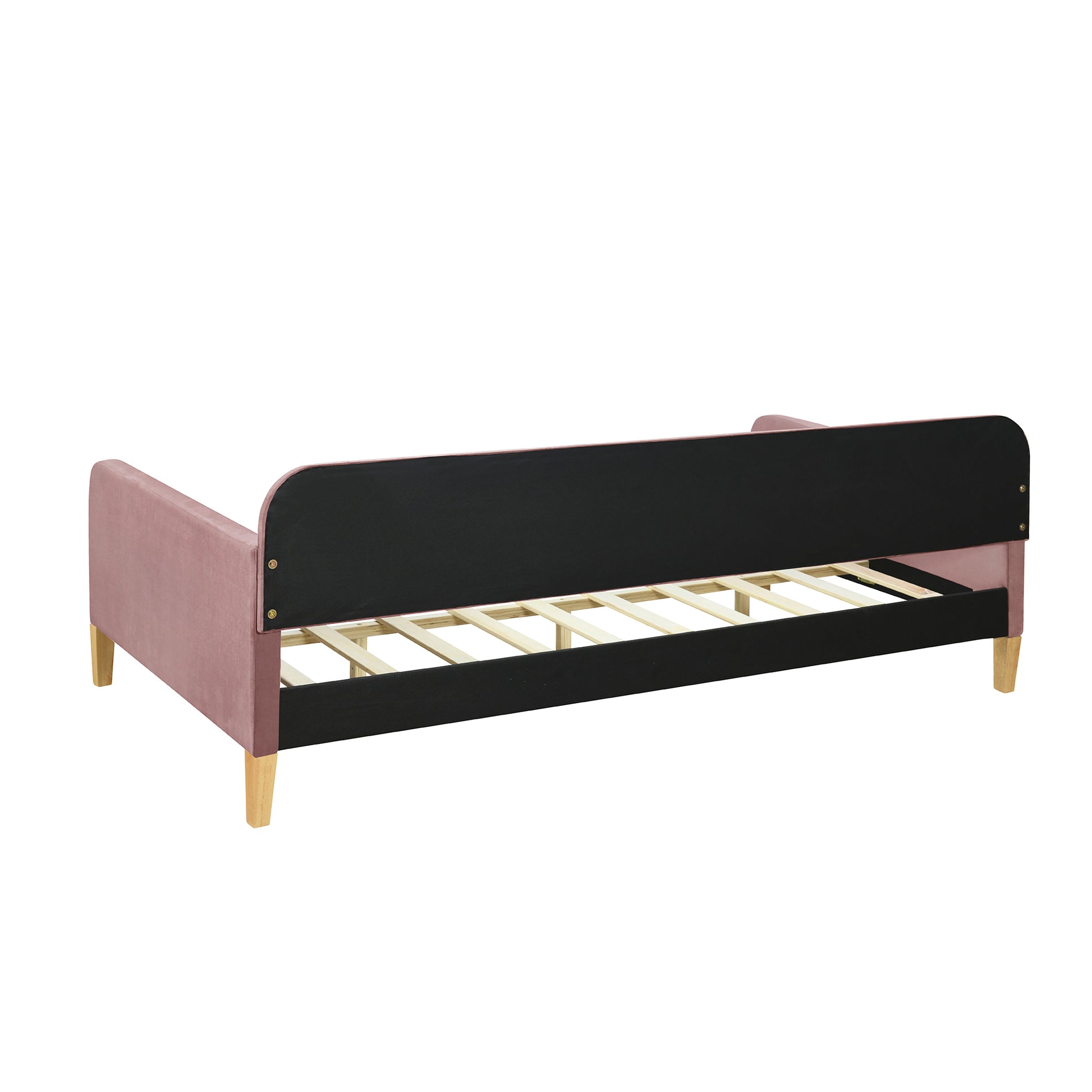 Twin Size Upholstered Daybed With 4 Support Legs, Pink Twin Pink Upholstered