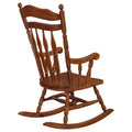 Medium Brown Rocking Chair Rubberwood Solid Brown Brown Primary Living Space Wipe Clean Traditional Rocking Chairs Rubberwood Arrow Back Wood