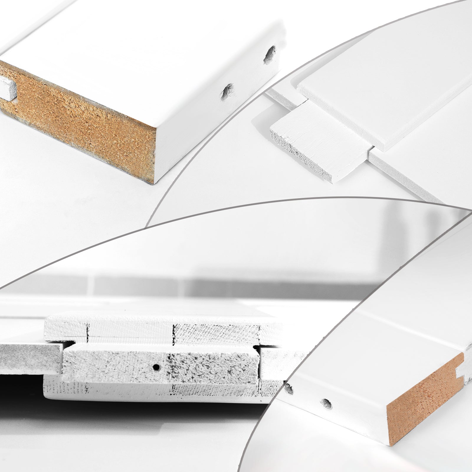 28" X 84" Five Grid Real Primed Door Slab 6.6Ft Barn Door Sliding Hardware Adjustable Floor Guider Pull Handle, Diy Unfinished Paneled Door, Modern Interior Barn Door, Moisture Proof White Mdf