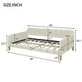 Twin Size Upholstered Daybed With 4 Support Legs, White Twin White Upholstered