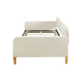 Twin Size Upholstered Daybed With 4 Support Legs, White Twin White Upholstered