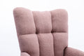 Rocking Chair With Pocket, Soft Teddy Fabric Rocking Chair For Nursery, Comfy Wingback Glider Rocker With Safe Solid Wood Base For Living Room Bedroom Balcony Pink Pink Casual Foam Teddy