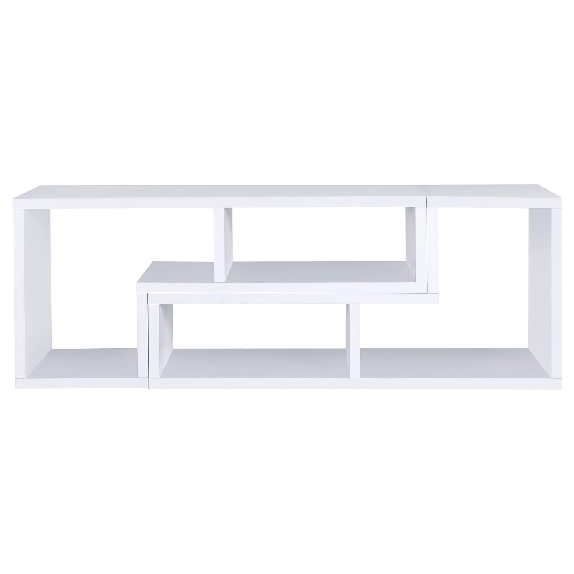 White Convertable Bookcase 5 White White Standard Office Open Back Wood Transitional Wood