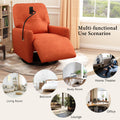 270 Degree Swivel Electric Recliner Home Theater Seating Single Reclining Sofa Rocking Motion Recliner With A Phone Holder For Living Room, Orange Orange Foam Polyester