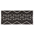 Black And White Upholstered Storage Bench Cushioned Black Brown Primary Living Space Cotton Or Cotton Blend Ikat Black Mid Century Modern Mango Wood Internal Storage Foam Fabric