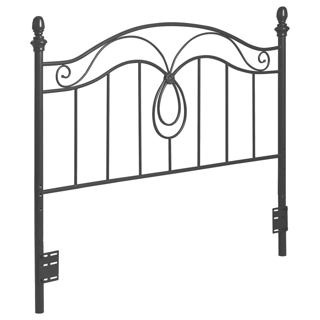 Dark Grey Full Queen Metal Headboard Dark Grey Metal Bedroom Traditional Bed Frame Metal