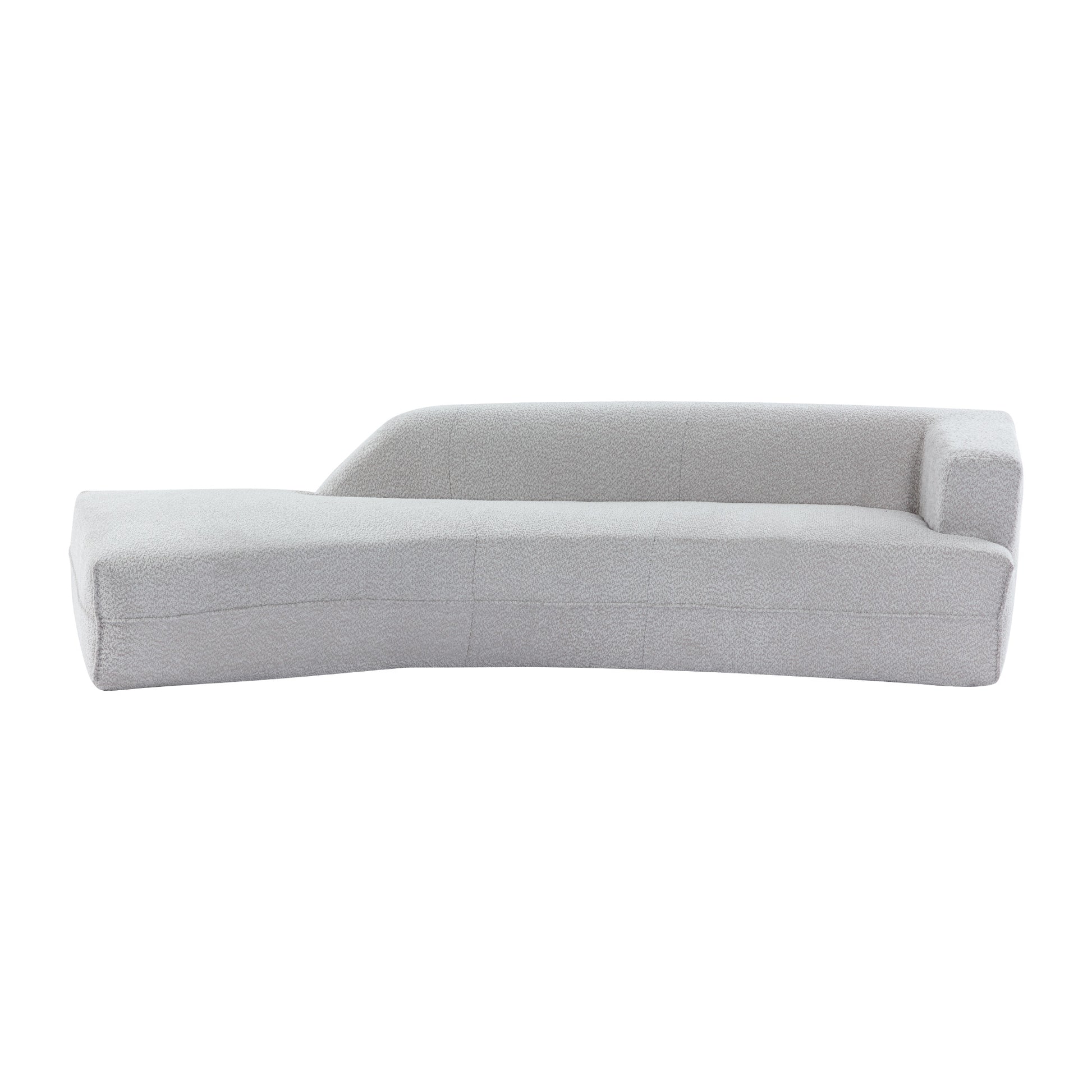 109.4" Curved Chaise Lounge Modern Indoor Sofa Couch For Living Room, Grey Old Sku:Wf313109Aae Grey Boucle 2 Seat