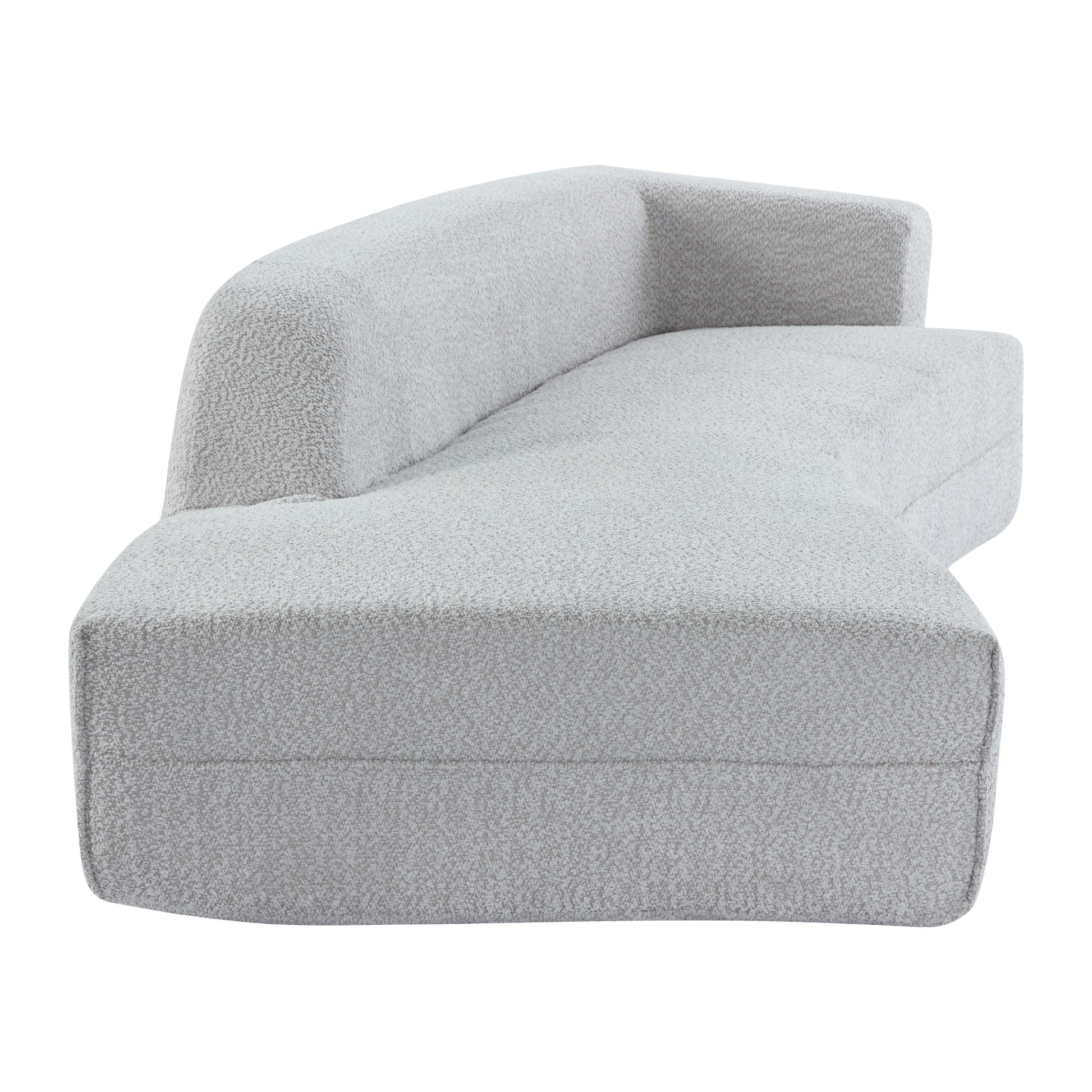 109.4" Curved Chaise Lounge Modern Indoor Sofa Couch For Living Room, Grey Old Sku:Wf313109Aae Grey Boucle 2 Seat