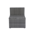 5 Pieces Pe Rattan Sectional Outdoor Furniture Cushioned U Sofa Set With 2 Pillow Grey Wicker Black Cushion Yes Sectional Black Grey Weather Resistant Frame Mildew Resistant Cushion Garden & Outdoor Modern Complete Patio Sets Fiber Foam And Polyester