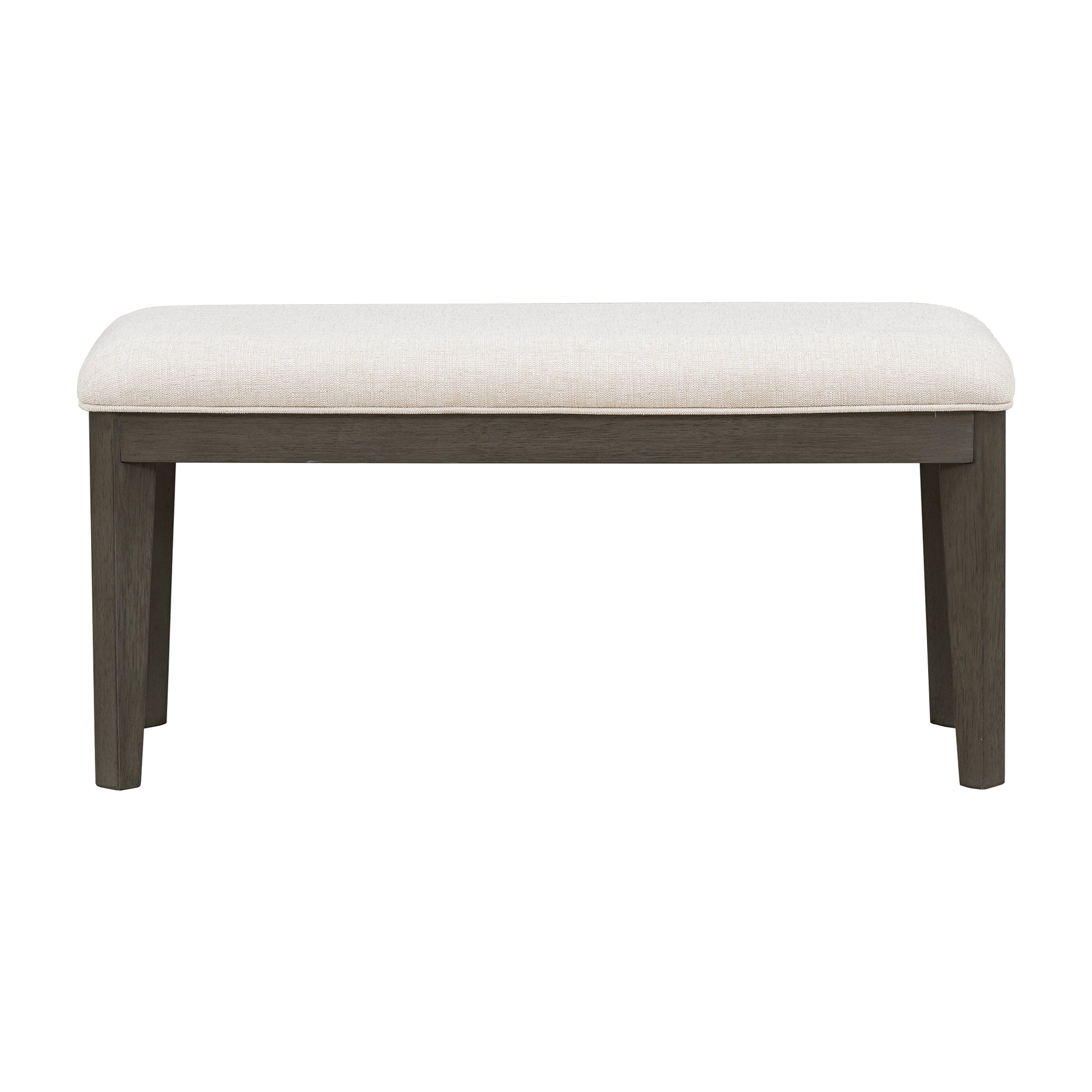6 Piece Dining Table Set With Upholstered Dining Chairs And Bench,Farmhouse Style, Tapered Legs, Dark Gray Beige Gray Wood Dining Room Bench Seating Rubberwood Rectangular Dining Table With Chair And Bench Upholstered Chair Wood Beige Grey Solid Back