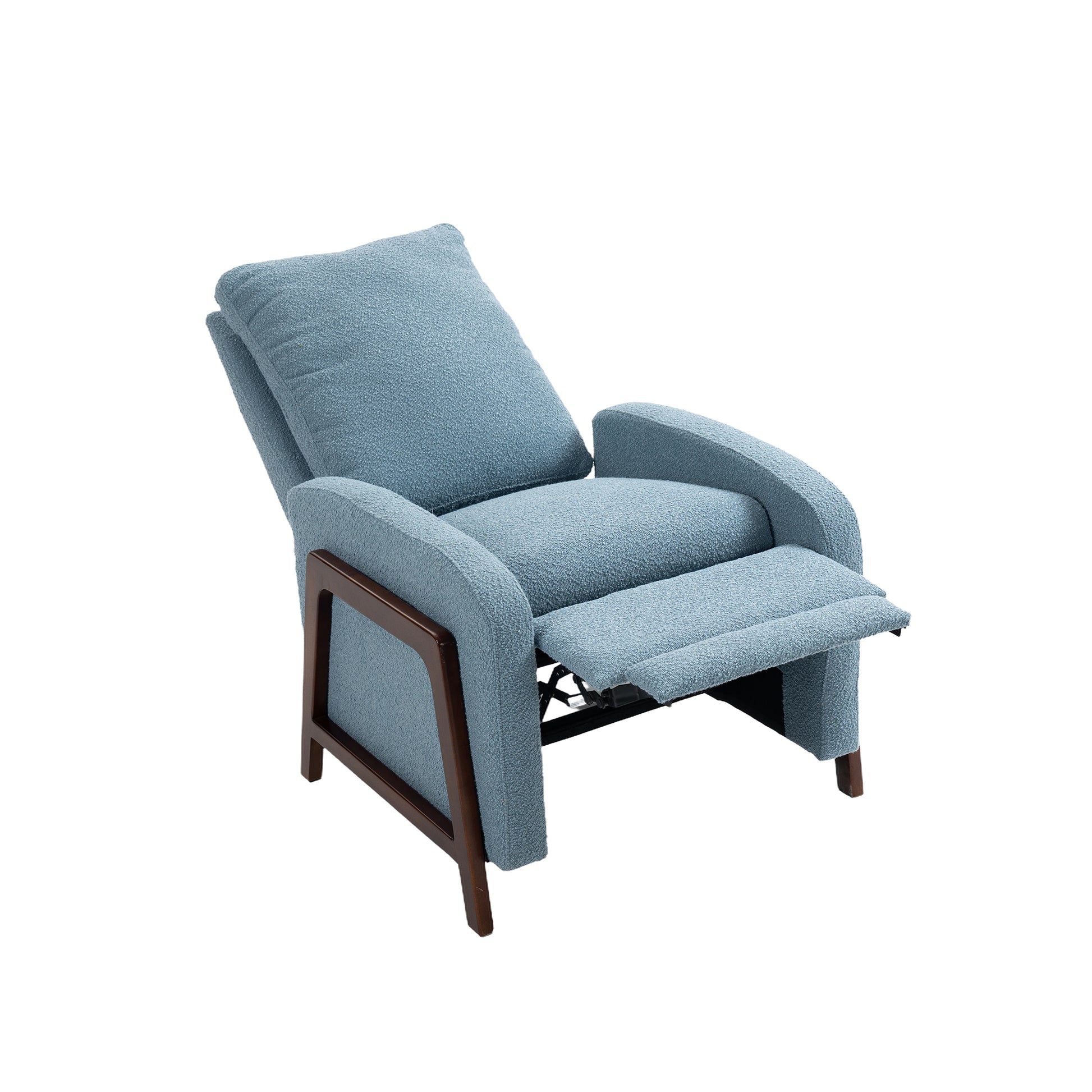 Coolmore Recliner Chair Adjustable Home Theater Single Fabric Recliner Sofa Furniture With Thick Seat Cushion And Backrest Modern Living Room Recliners Light Blue Boucle
