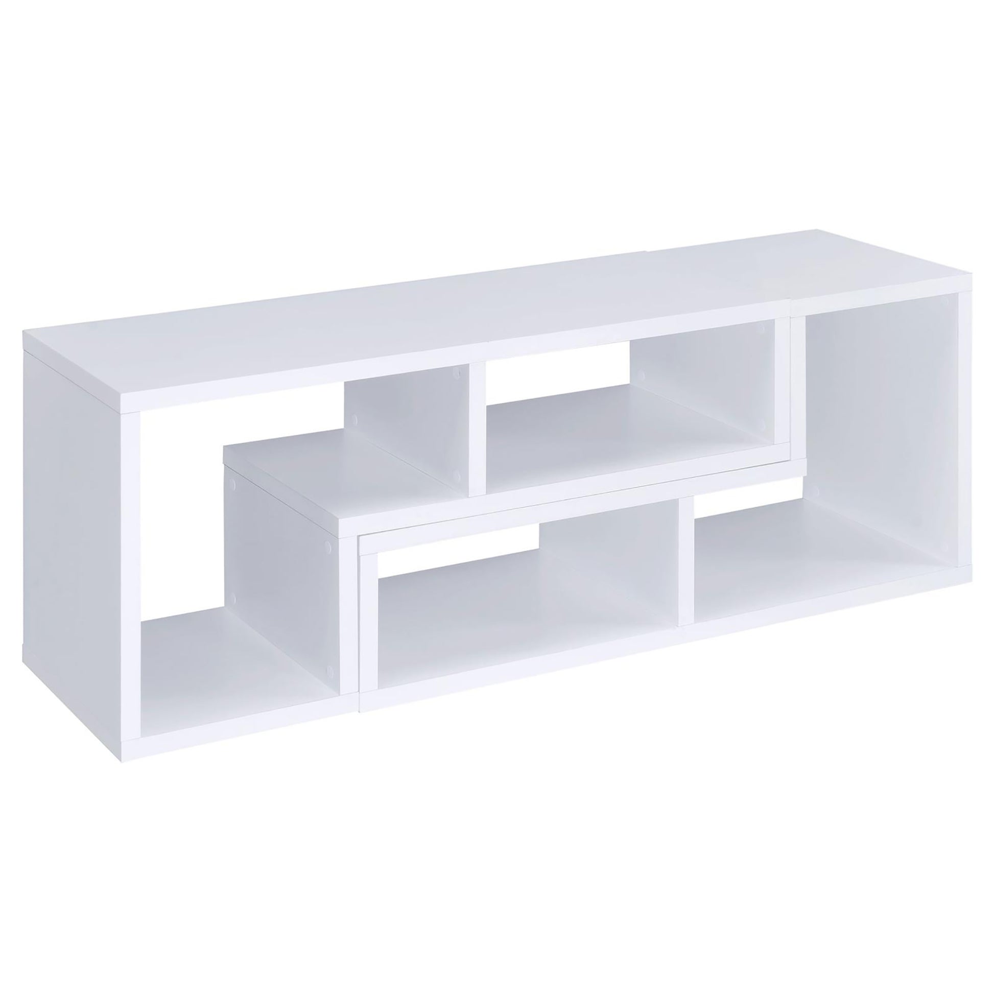 White Convertable Bookcase 5 White White Standard Office Open Back Wood Transitional Wood