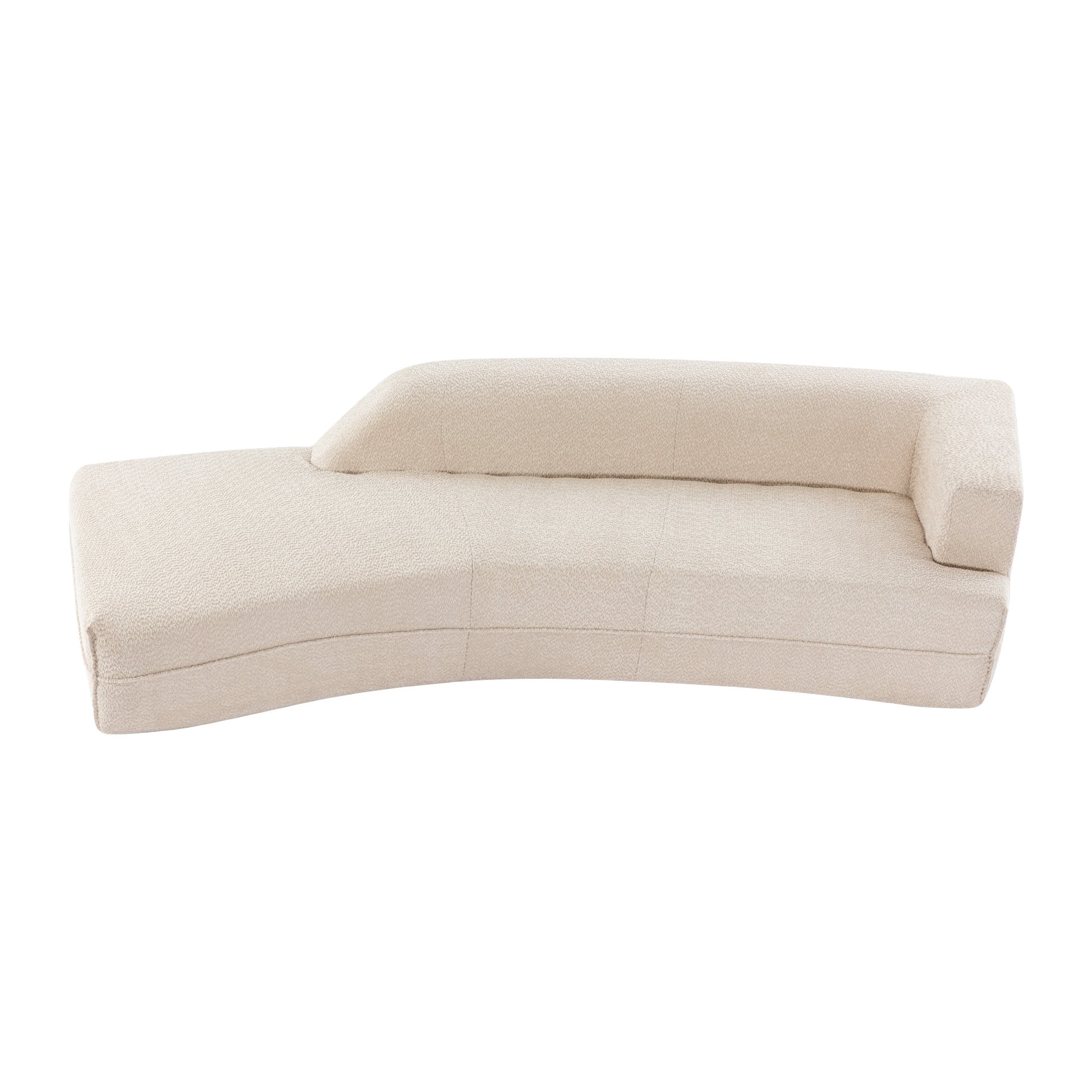 109.4" Curved Chaise Lounge Modern Indoor Sofa Couch For Living Room, Beige Old Sku:Wf313109Aaa Beige Boucle 2 Seat