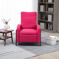 Coolmore Recliner Chair Adjustable Home Theater Single Fabric Recliner Sofa Furniture With Thick Seat Cushion And Backrest Modern Living Room Recliners Rose Red Boucle