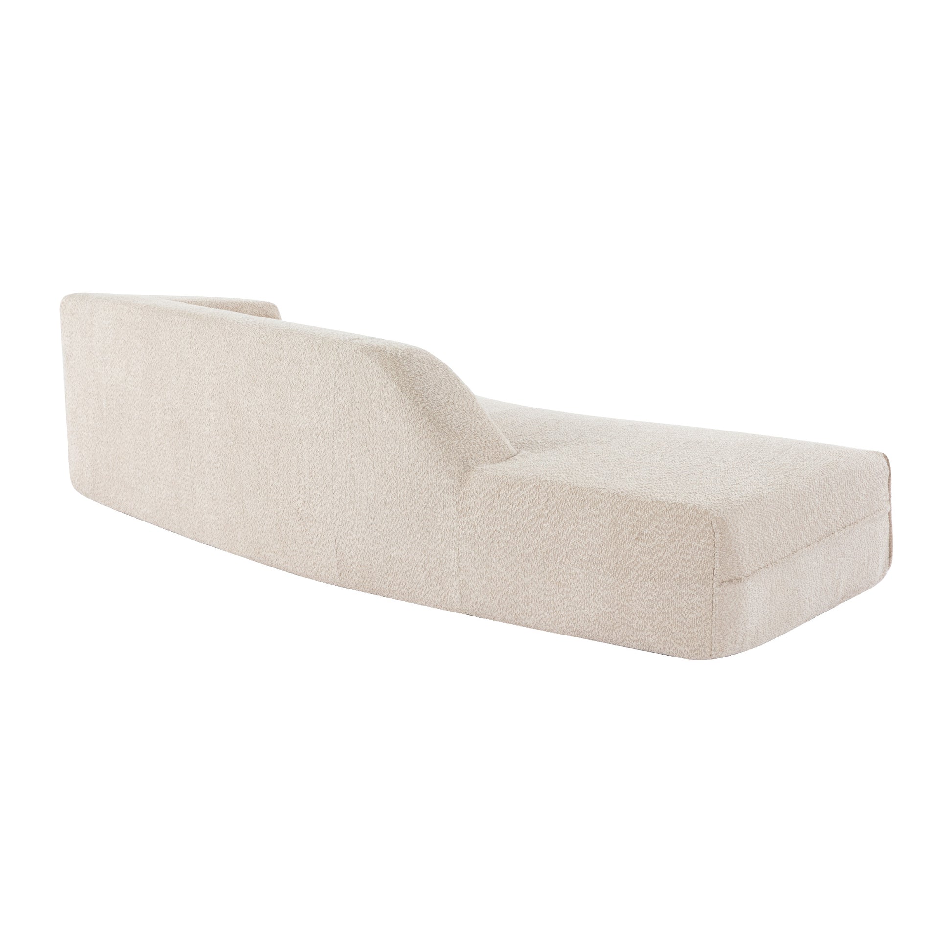 109.4" Curved Chaise Lounge Modern Indoor Sofa Couch For Living Room, Beige Old Sku:Wf313109Aaa Beige Boucle 2 Seat