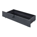 Twin Size Upholstered Platform Bed With Led Frame And 2 Drawers, Linen Fabric, Gray Gray Linen