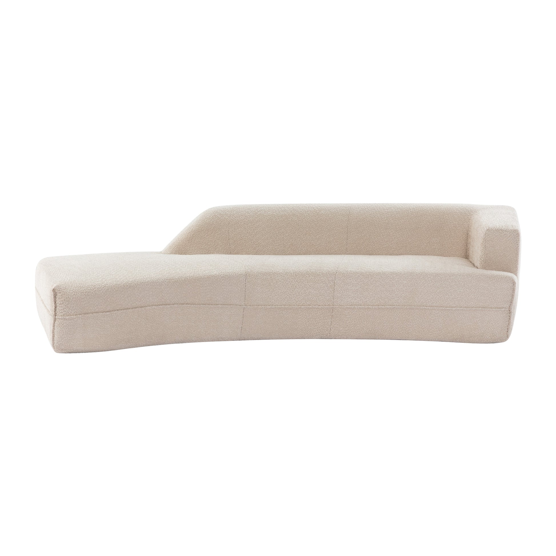 109.4" Curved Chaise Lounge Modern Indoor Sofa Couch For Living Room, Beige Old Sku:Wf313109Aaa Beige Boucle 2 Seat