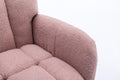 Rocking Chair With Pocket, Soft Teddy Fabric Rocking Chair For Nursery, Comfy Wingback Glider Rocker With Safe Solid Wood Base For Living Room Bedroom Balcony Pink Pink Casual Foam Teddy