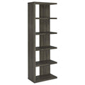 Weathered Grey 5 Shelf Bookcase 5 Grey Gray Corner Vertical Office Open Back Wood Transitional Wood