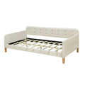 Twin Size Upholstered Daybed With 4 Support Legs, White Twin White Upholstered