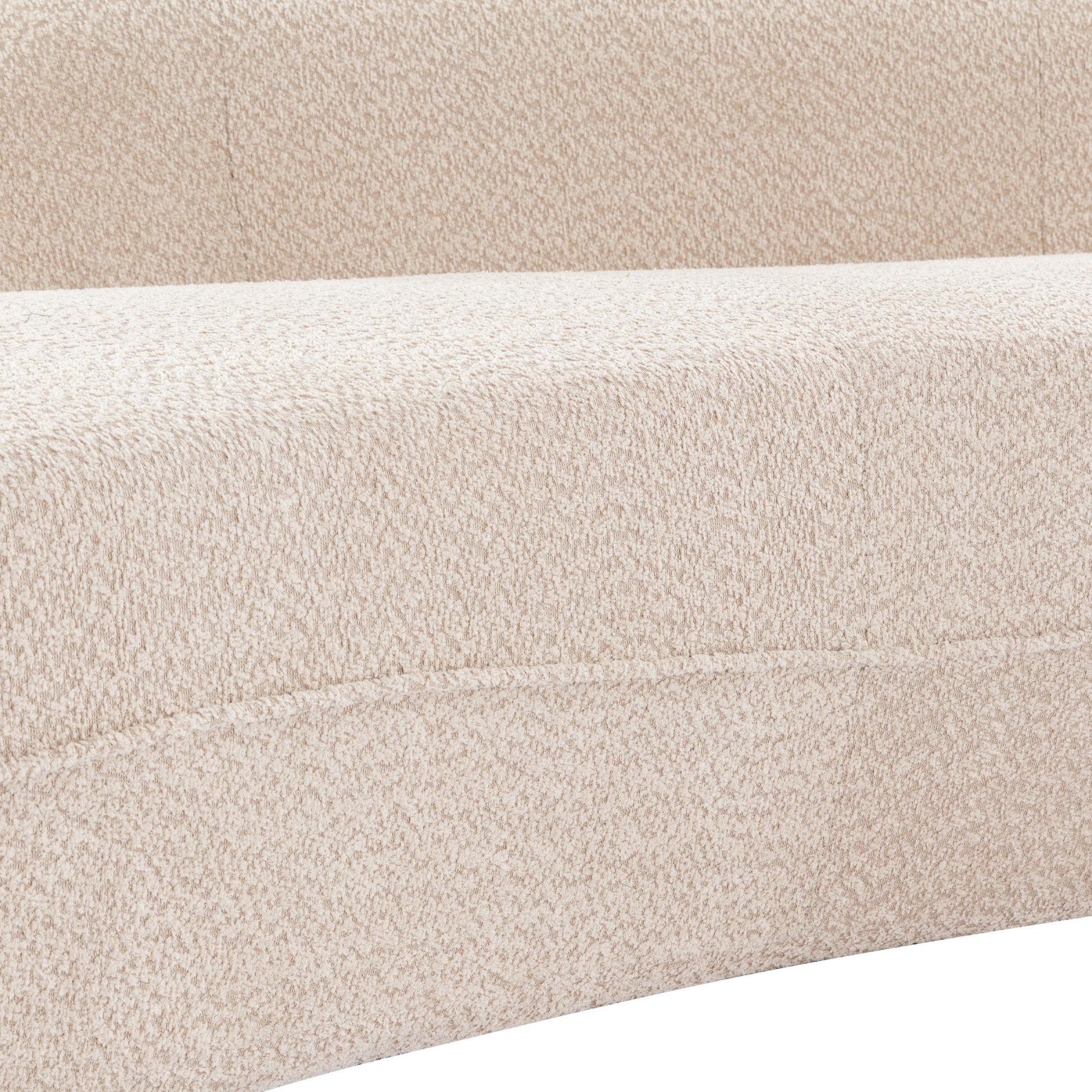 109.4" Curved Chaise Lounge Modern Indoor Sofa Couch For Living Room, Beige Old Sku:Wf313109Aaa Beige Boucle 2 Seat