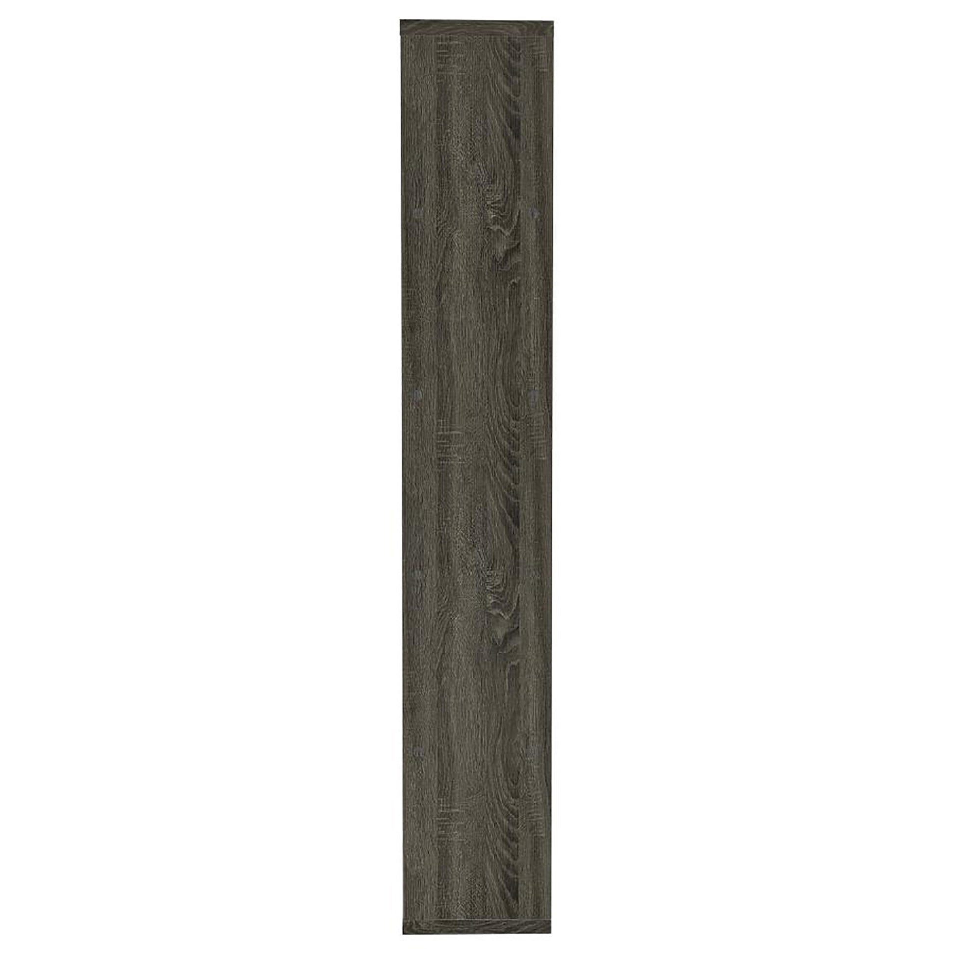 Weathered Grey 5 Shelf Bookcase 5 Grey Gray Corner Vertical Office Open Back Wood Transitional Wood