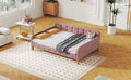 Full Size Upholstered Daybed With 4 Support Legs,Pink Full Pink Upholstered