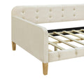 Twin Size Upholstered Daybed With 4 Support Legs, White Twin White Upholstered