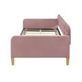 Twin Size Upholstered Daybed With 4 Support Legs, Pink Twin Pink Upholstered