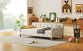 Twin Size Upholstered Daybed With 4 Support Legs, White Twin White Upholstered