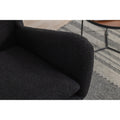 35.5 Inch Rocking Chair With Pocket, Soft Teddy Fabric Rocking Chair For Nursery, Comfy Wingback Glider Rocker With Safe Solid Wood Base For Living Room Bedroom Balcony Black Black Casual Foam Teddy
