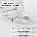 Luxury Smart Toilet With Dryer And Warm Water, Elongated Bidet Toilet With Heated Seat, With Remote Control, Led Night Light, Power Outage Flushing, Soft Close Cover,Whit White Ceramic
