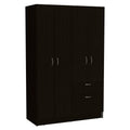 Armoire Alpes, Bedroom, Black White White Black Particle Board Particle Board