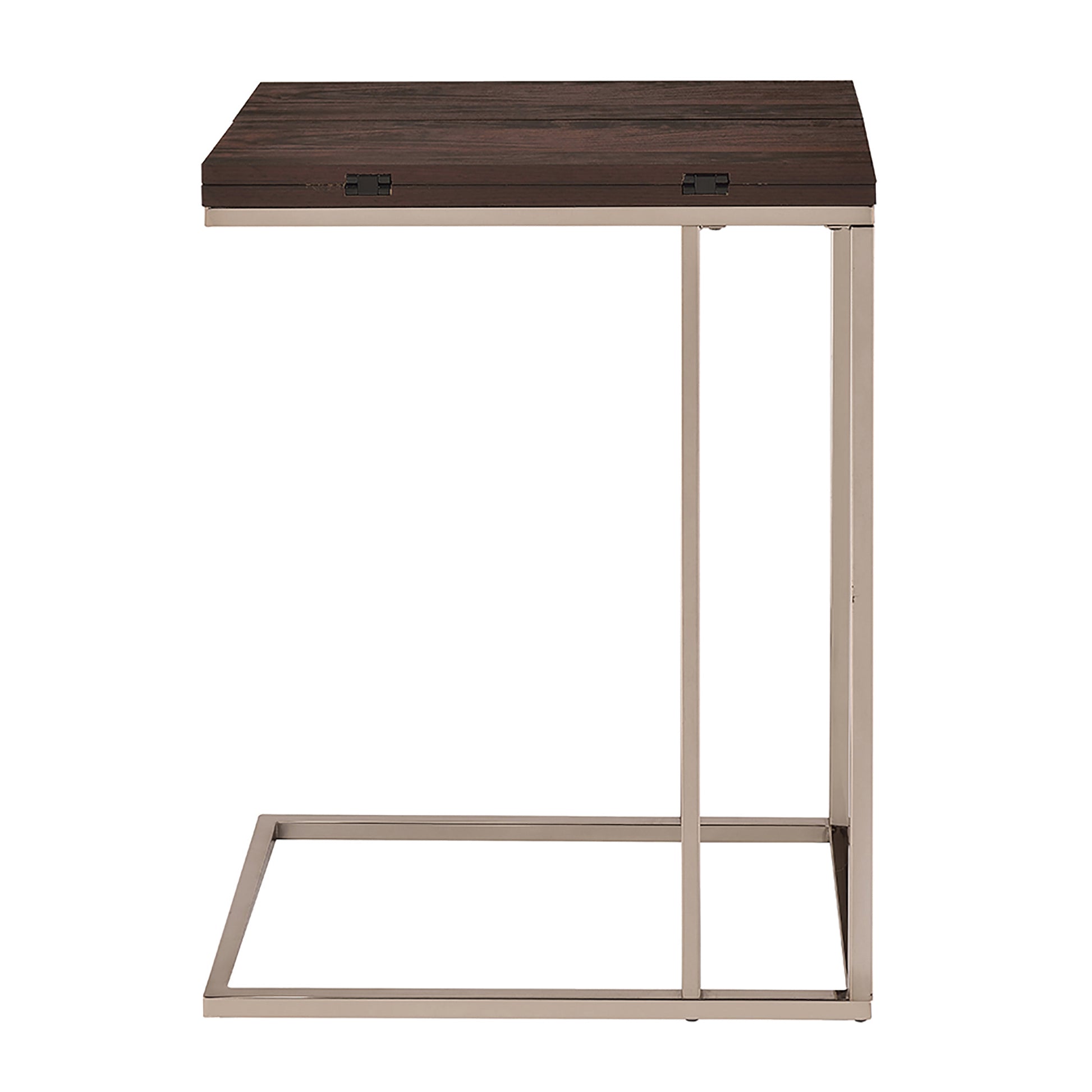 Chestnut Metal Snack Table Brown Brown Folding Primary Living Space Contemporary,Modern Rectangular Folding Tables Metal