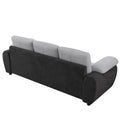 81.9 Large Size Three Seat Sofa,Modern Upholstered,Black Leather Paired With Light Gray Velvet Black Gray Velvet Wood Primary Living Space Medium Firm Modern Eucalyptus Polyurethane Foam Eucalyptus