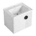 24 Inch Bathroom Vanity With Sink, For Small Bathroom, Bathroom Vanity With Soft Close Door White 2 Bathroom Wall Mounted Modern Plywood