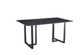 Carbon Steel Dining Table With Lauren Black Gold Stone Surface Supports Up To 74 Kg Black Gold Carbon Steel