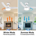 42 Inch Indoor White Ceiling Fan With Led Light Matte White Modern Abs Steel Q235 Abs Steel Q235