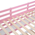 Full Over Full Castle Style Bunk Bed With 2 Drawers 3 Shelves And Slide Pink Pink Solid Wood