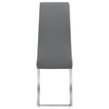 Grey And Chrome High Back Side Chairs Set Of 4 Solid Grey Dining Room Foam Spot Clean Contemporary,Modern Side Chair Solid Back Foam Faux Leather