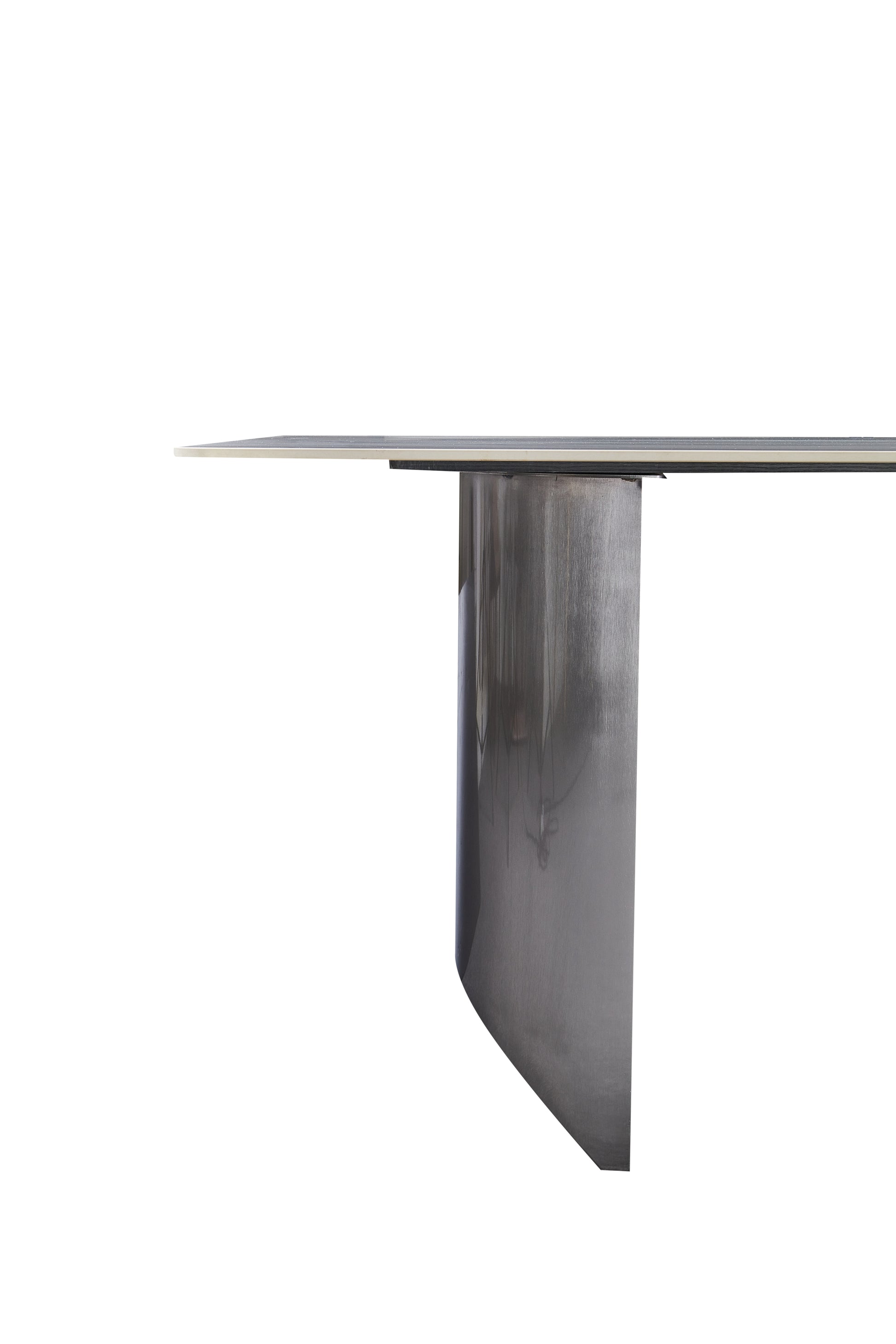 Black Titanium Stainless Steel Dining Table With Rock Plate Supports Up To 75.5 Kg Excluding Chairs White Stainless Steel